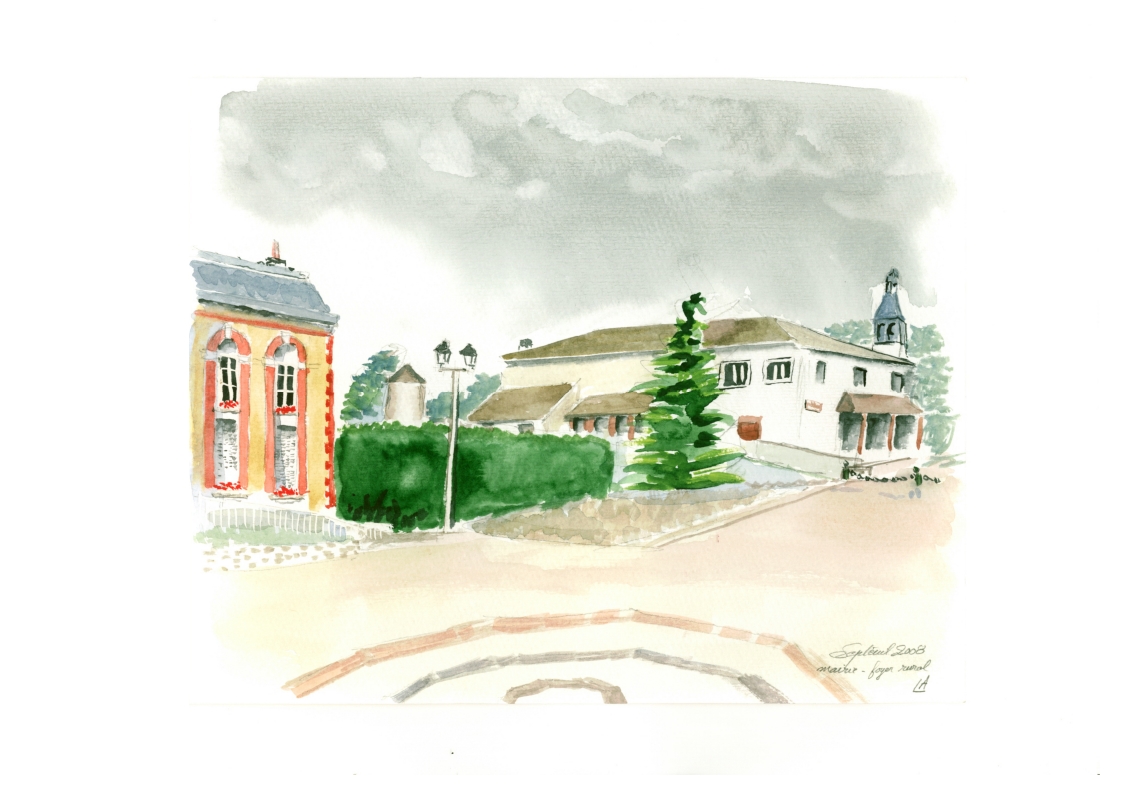 Aquarelle foyer rural 2